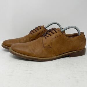 JF J. Ferrar Tan Brown Faux Leather Taylor Oxfords Mens Size 9